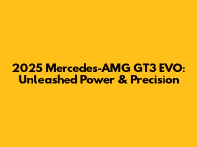 2025 Mercedes-AMG GT3 EVO: Unleashed Power & Precision