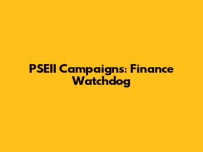 PSEII Campaigns: Finance Watchdog