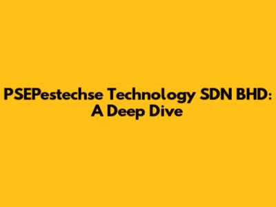 PSEPestechse Technology SDN BHD: A Deep Dive